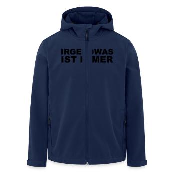 Irgendwas ist immer - Recycelte Männer Softshell-Jacke von Stanley/Stella - Navy - Vorne - AI Model Male 185 light (185cm)