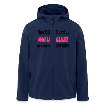Une copine oui ... - Veste softshell homme en polyester recyclé Stanley/Stella - marine - Devant - AI Model Male 185 light (185cm)