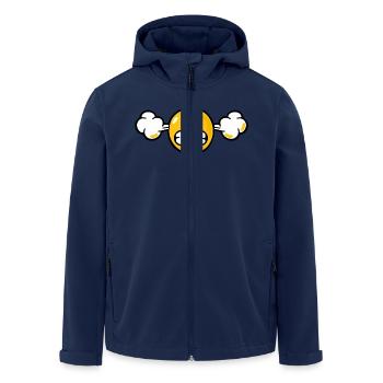 Smiley Anger Fuming - Men’s Recycled Softshell Jacket by Stanley/Stella - navy - Front - AI Model Male 185 light (185cm)