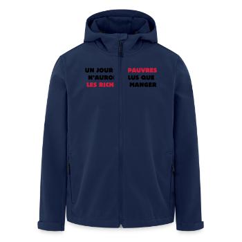 Un jour les pauvres... - Veste softshell homme en polyester recyclé Stanley/Stella - marine - Devant - AI Model Male 185 light (185cm)