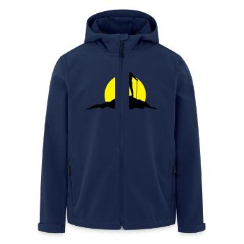 Sport - Berge Wanderer - Recycelte Männer Softshell-Jacke von Stanley/Stella - Navy - Vorne - AI Model Male 185 light (185cm)