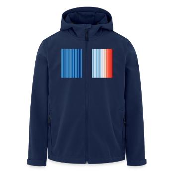 Changement climatique - Montrez vos rayures - Veste softshell homme en polyester recyclé Stanley/Stella - marine - Devant - AI Model Male 185 light (185cm)