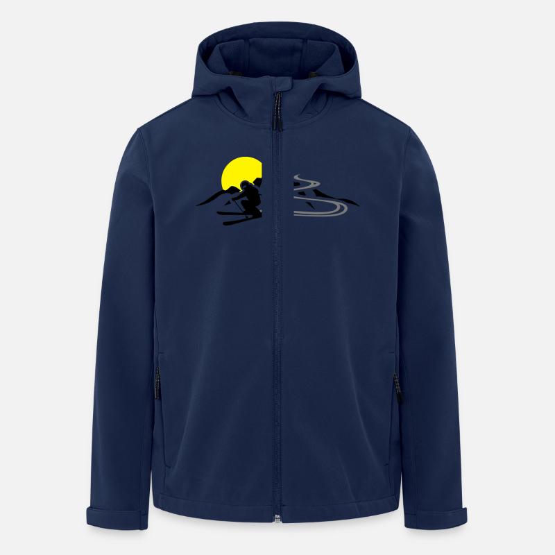 Winter - Skifahrer Berge - Recycelte Männer Softshell-Jacke von Stanley/Stella - Navy