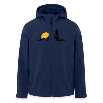 Sport - Radfahrer Berge - Recycelte Männer Softshell-Jacke von Stanley/Stella - Navy - Vorne - AI Model Male 185 light (185cm)