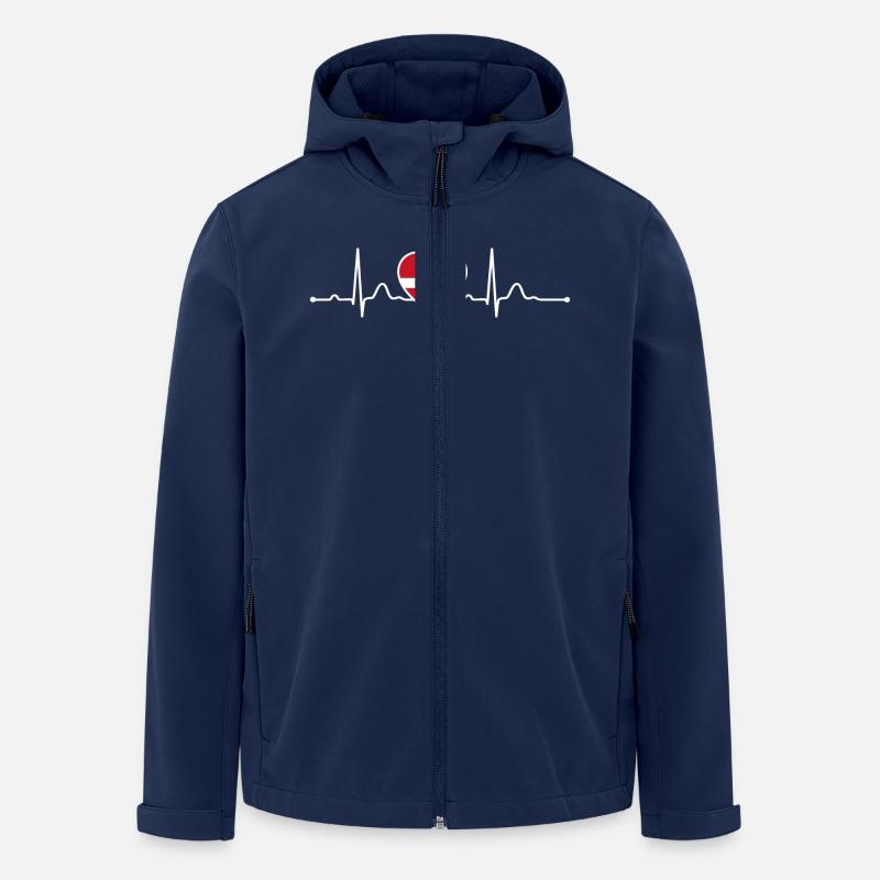 Dänemark Herz Herzlinie Urlaub - Recycelte Männer Softshell-Jacke von Stanley/Stella - Navy