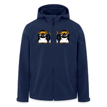 Pinguin DJ Girl Frauen Kopfhörer Sonnenbrille Team - Recycelte Männer Softshell-Jacke von Stanley/Stella - Navy - Vorne - AI Model Male 185 light (185cm)