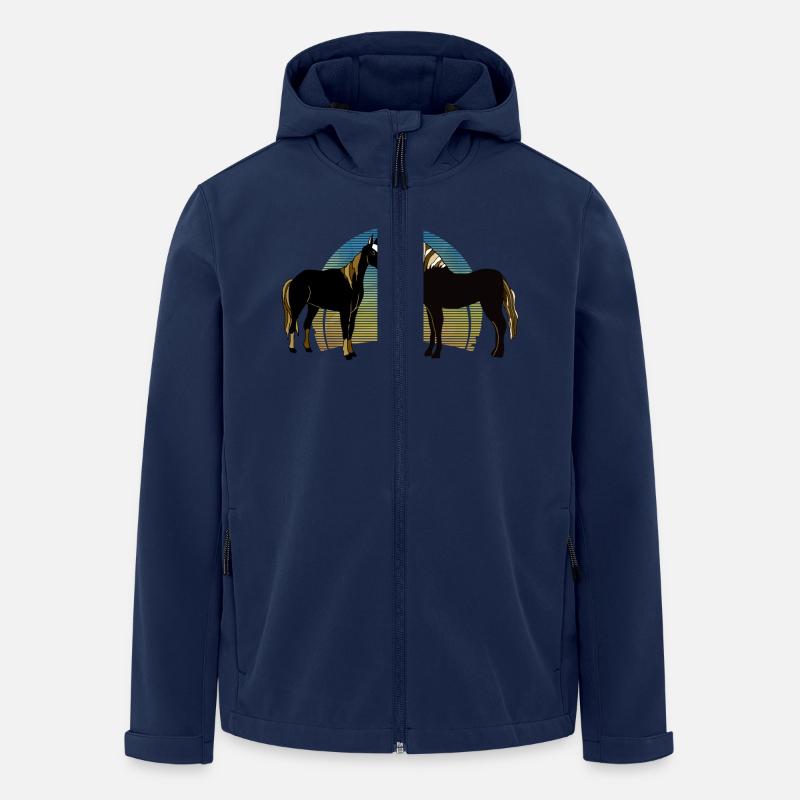 Pferde - Recycelte Männer Softshell-Jacke von Stanley/Stella - Navy