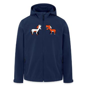2 Hunde bellen sich laut an Böse Kampf Beißen Team - Recycelte Männer Softshell-Jacke von Stanley/Stella - Navy - Vorne - AI Model Male 185 light (185cm)