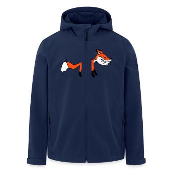 Renard, Mauvais œil, Dangereux, Renard roux, Animal sauvage - Veste softshell homme en polyester recyclé Stanley/Stella - marine - Devant - AI Model Male 185 light (185cm)