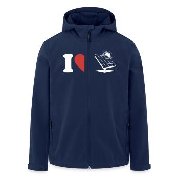 I Love Photovoltaik - Herz - Erneuerbare Energie - Recycelte Männer Softshell-Jacke von Stanley/Stella - Navy - Vorne - AI Model Male 185 light (185cm)