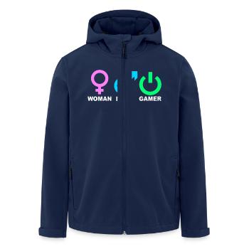 Man Woman Gamer Gaming - Men’s Recycled Softshell Jacket by Stanley/Stella - navy - Front - AI Model Male 185 light (185cm)