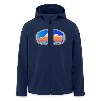Ski Goggles Skier Vintage Design Bright - Men’s Recycled Softshell Jacket by Stanley/Stella - navy - Front - AI Model Male 185 light (185cm)