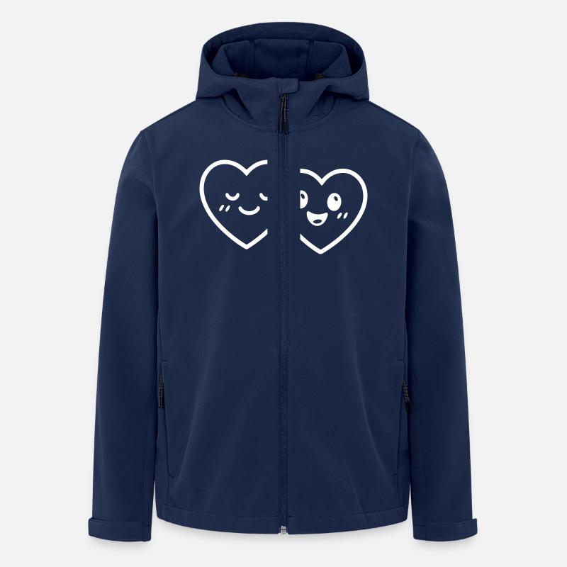 Hearts Couple Love - Men’s Recycled Softshell Jacket by Stanley/Stella - navy