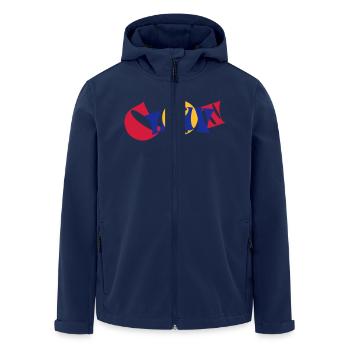 Clown Lettres colorées Texte Logo Drôle Drôle - Veste softshell homme en polyester recyclé Stanley/Stella - marine - Devant - AI Model Male 185 light (185cm)