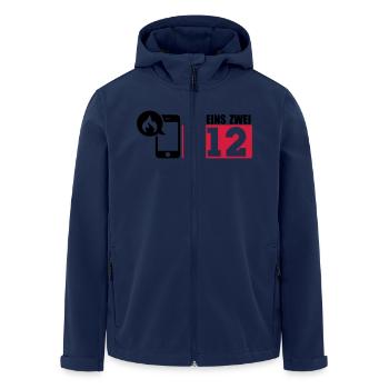 Feuerwehr 112 - Recycelte Männer Softshell-Jacke von Stanley/Stella - Navy - Vorne - AI Model Male 185 light (185cm)
