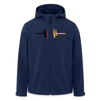 Deutschland Herz - Recycelte Männer Softshell-Jacke von Stanley/Stella - Navy - Vorne - AI Model Male 185 light (185cm)