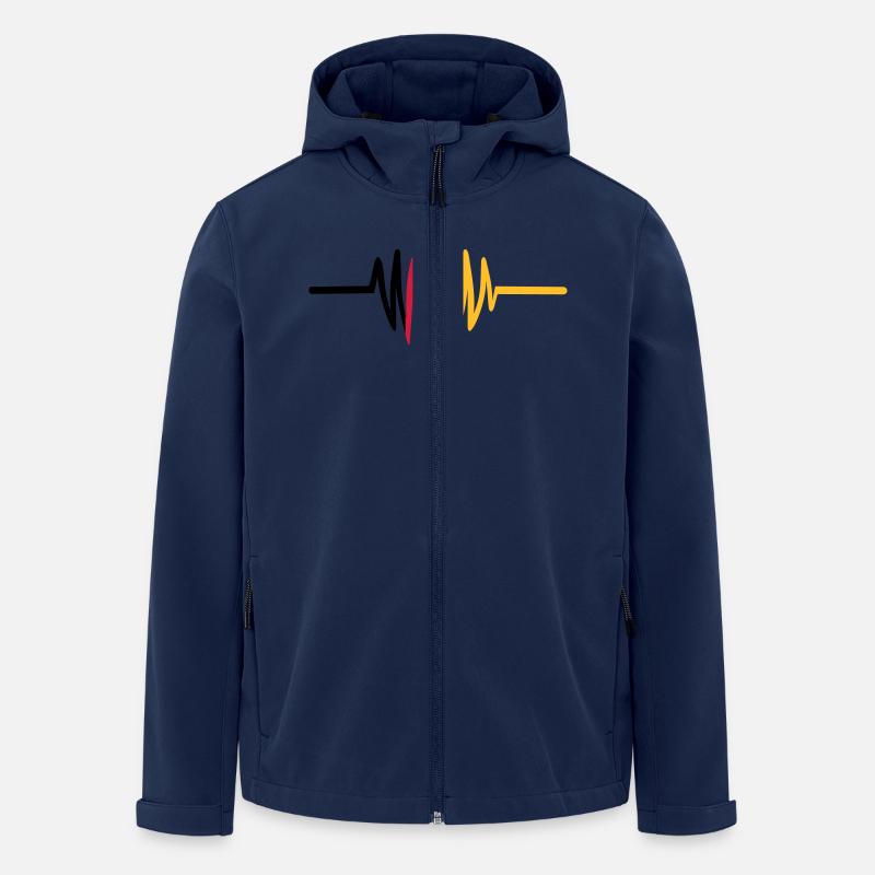 Deutschland Herz - Recycelte Männer Softshell-Jacke von Stanley/Stella - Navy