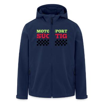 Motorsport Süchtig - Recycelte Männer Softshell-Jacke von Stanley/Stella - Navy - Vorne - AI Model Male 185 light (185cm)