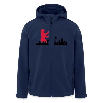 Skyline - Berlin Bär - Recycelte Männer Softshell-Jacke von Stanley/Stella - Navy - Vorne - AI Model Male 185 light (185cm)