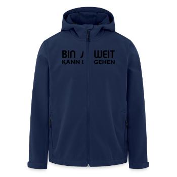 Bin soweit kann losgehen - Recycelte Männer Softshell-Jacke von Stanley/Stella - Navy - Vorne - AI Model Male 185 light (185cm)