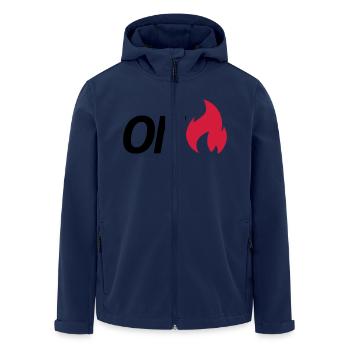 on fire - Men’s Recycled Softshell Jacket by Stanley/Stella - navy - Front - AI Model Male 185 light (185cm)
