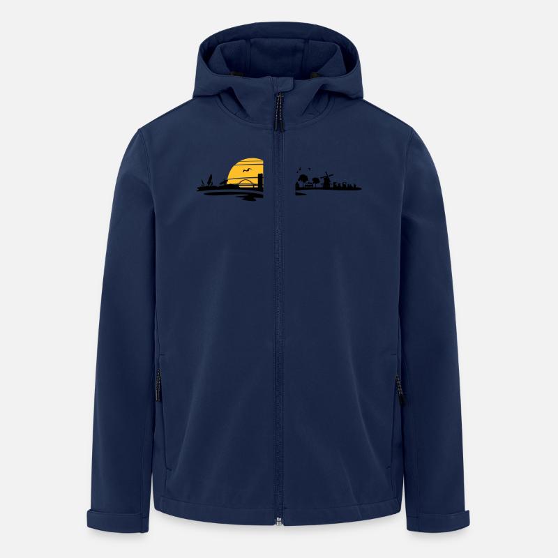 Skyline - Küste Fehmarn - Recycelte Männer Softshell-Jacke von Stanley/Stella - Navy