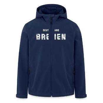 Germany Bremen - Vintage Text Design - Men’s Recycled Softshell Jacket by Stanley/Stella - navy - Front - AI Model Male 185 light (185cm)