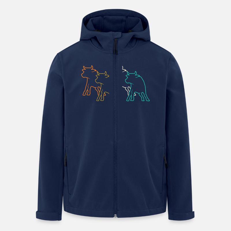 Bovins de buffle Bœufs - Veste softshell homme en polyester recyclé Stanley/Stella - marine