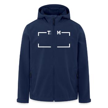 team - Men’s Recycled Softshell Jacket by Stanley/Stella - navy - Front - AI Model Male 185 light (185cm)
