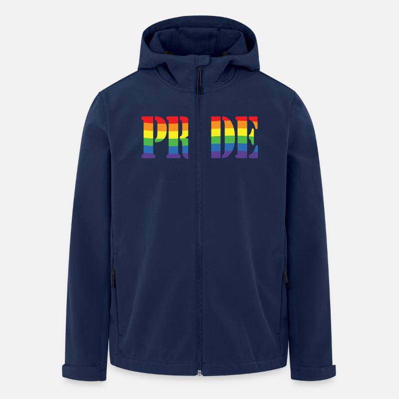 Rainbow Pride - Men’s Recycled Softshell Jacket by Stanley/Stella - navy