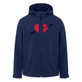 Herz mit Pfeil - Recycelte Männer Softshell-Jacke von Stanley/Stella - Navy - Vorne - AI Model Male 185 light (185cm)