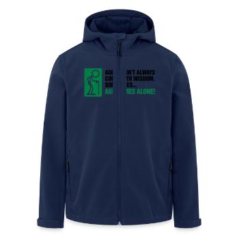 With age comes mostly only age - Men’s Recycled Softshell Jacket by Stanley/Stella - navy - Front - AI Model Male 185 light (185cm)