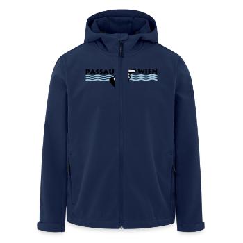 Das Donauradweg t-shirt - Recycelte Männer Softshell-Jacke von Stanley/Stella - Navy - Vorne - AI Model Male 185 light (185cm)