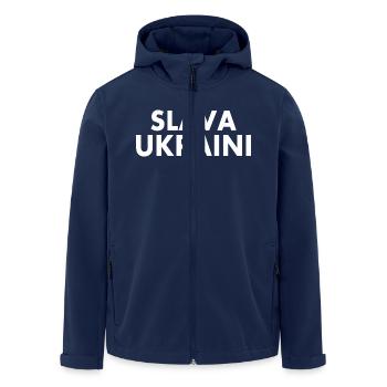 Slava ukraini - Men’s Recycled Softshell Jacket by Stanley/Stella - navy - Front - AI Model Male 185 light (185cm)