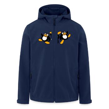 Three Breakdance Penguins Dancing Party Fun Music - Men’s Recycled Softshell Jacket by Stanley/Stella - navy - Front - AI Model Male 185 light (185cm)