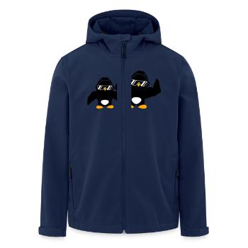 2 Pinguine Bodybuilder Sonnenbrille Kopfhörer Team - Recycelte Männer Softshell-Jacke von Stanley/Stella - Navy - Vorne - AI Model Male 185 light (185cm)