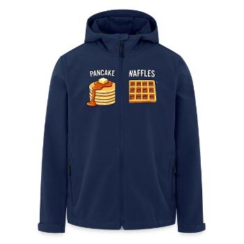 Pfannkuchen über Waffeln - Recycelte Männer Softshell-Jacke von Stanley/Stella - Navy - Vorne - AI Model Male 185 light (185cm)