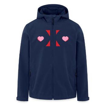 Letter x Red Hearts - Men’s Recycled Softshell Jacket by Stanley/Stella - navy - Front - AI Model Male 185 light (185cm)
