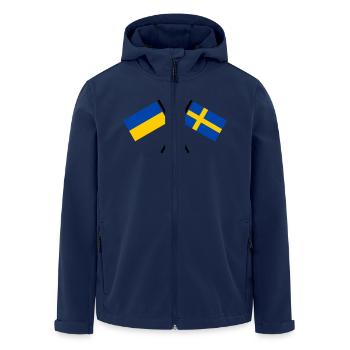 Schweden + Ukraine - Recycelte Männer Softshell-Jacke von Stanley/Stella - Navy - Vorne - AI Model Male 185 light (185cm)