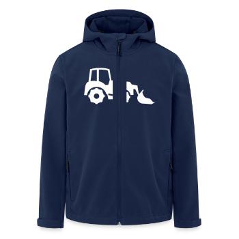 excavator - Men’s Recycled Softshell Jacket by Stanley/Stella - navy - Front - AI Model Male 185 light (185cm)