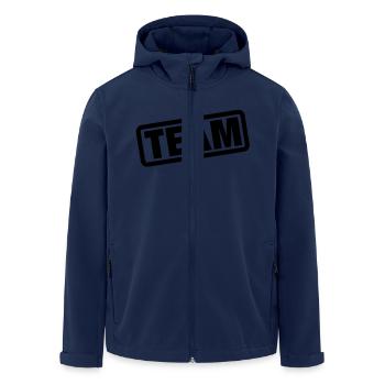 team - Men’s Recycled Softshell Jacket by Stanley/Stella - navy - Front - AI Model Male 185 light (185cm)