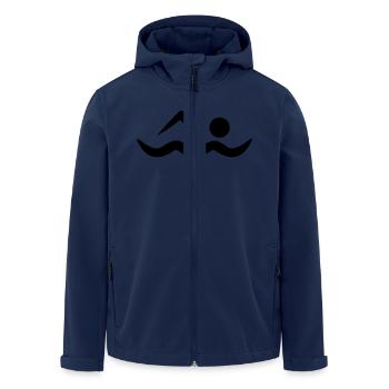 Swimming - Men’s Recycled Softshell Jacket by Stanley/Stella - navy - Front - AI Model Male 185 light (185cm)