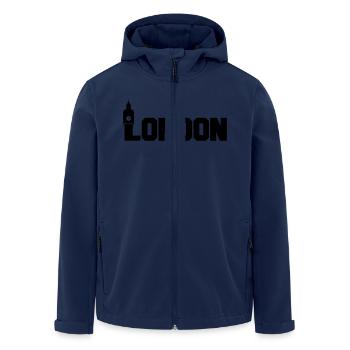 london - Men’s Recycled Softshell Jacket by Stanley/Stella - navy - Front - AI Model Male 185 light (185cm)