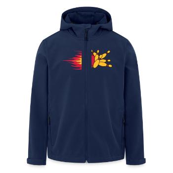 feu rapide flammes bowling épingles bouleversé grè - Veste softshell homme en polyester recyclé Stanley/Stella - marine - Devant - AI Model Male 185 light (185cm)