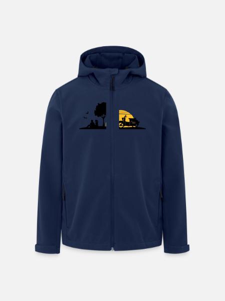 Fahrzeug - Schalbe Baum Sonne - Recycelte Männer Softshell-Jacke von Stanley/Stella - Navy