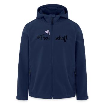 freundschaft herzen - Recycelte Männer Softshell-Jacke von Stanley/Stella - Navy - Vorne - AI Model Male 185 light (185cm)