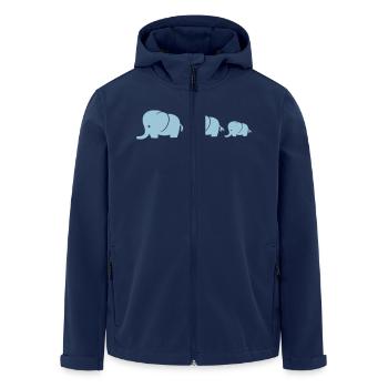 elefanten_familie - Recycelte Männer Softshell-Jacke von Stanley/Stella - Navy - Vorne - AI Model Male 185 light (185cm)