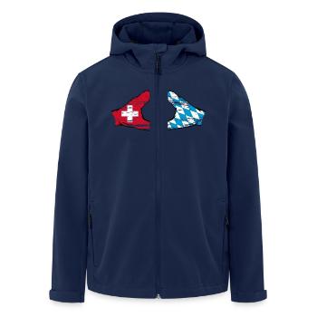 Schweiz Bayern Flagge Hände Herzform used - Recycelte Männer Softshell-Jacke von Stanley/Stella - Navy - Vorne - AI Model Male 185 light (185cm)