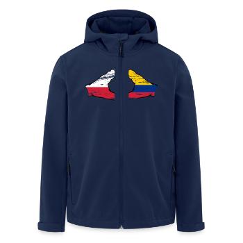 Polen Kolumbien Flagge Hände Herzform used - Recycelte Männer Softshell-Jacke von Stanley/Stella - Navy - Vorne - AI Model Male 185 light (185cm)