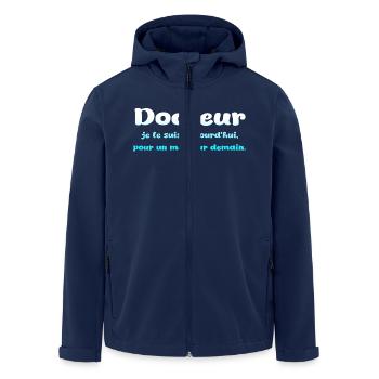 Doctor, doctor, nurse, health and white coat - Men’s Recycled Softshell Jacket by Stanley/Stella - navy - Front - AI Model Male 185 light (185cm)